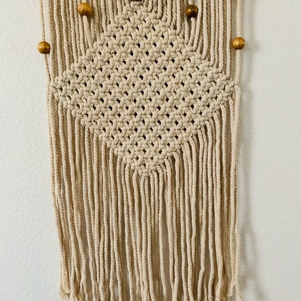 Karma living wall boho chic Macrame Bubble Fabric Art wall hanging 15/32”